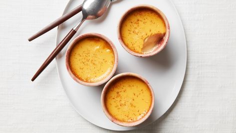 This simple baked custard from the Darden Sisters relies on honey for sweetness and a bit of citrus extract and zest for a boost of flavor. Epicurious Recipes, Rosh Hashanah Recipes, Peach Wine, Baked Custard, Custard Recipe, Lemon Bar, Strawberry Wine, Sweet Temptation, Dessert Cookies