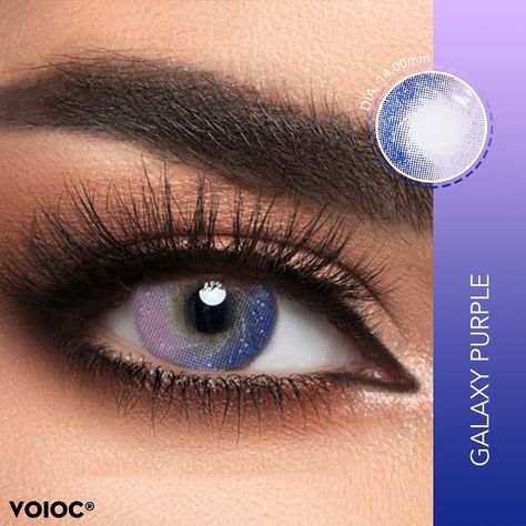 Galaxy Purple Colored Contact Lenses  #voioc #voiocofficial #softlens #contactlens #softlense #sweetylens #eyecontact #contacts #eyelook #eyebrows #purpleeyeshadow #makeupjunkie #purplehair #eotd #makeupaddict #morphegirl #morphebrushes #norvina #lashartist #makeupideas #freshmakeup #smokeeyes #galaxymakeup Galaxy Makeup, Circle Lens, Soft Lens, Fresh Makeup, Colored Contact Lenses, Circle Lenses, Purple Eyeshadow, Eye Circles, Contact Lenses Colored