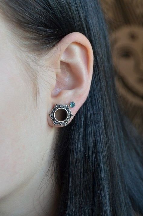 Stretching Ears, Spiderbite Piercings, Tapers And Plugs, Ear Tunnels, Dermal Piercing, Gauged Earrings, Body Piercings, Stretched Ears, Piercing Tattoo