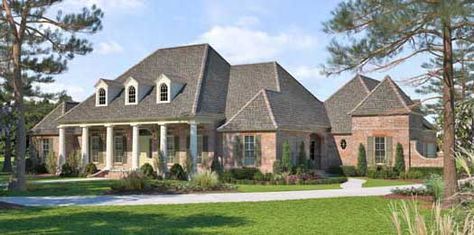 Southern Style House Plans - Plan 91-162 Madden Home Design, Acadian Homes, Acadian House Plans, Brick Archway, Brick Cladding, Brick Arch, French Country House Plans, Country Style House Plans, Modern Farmhouse Plans