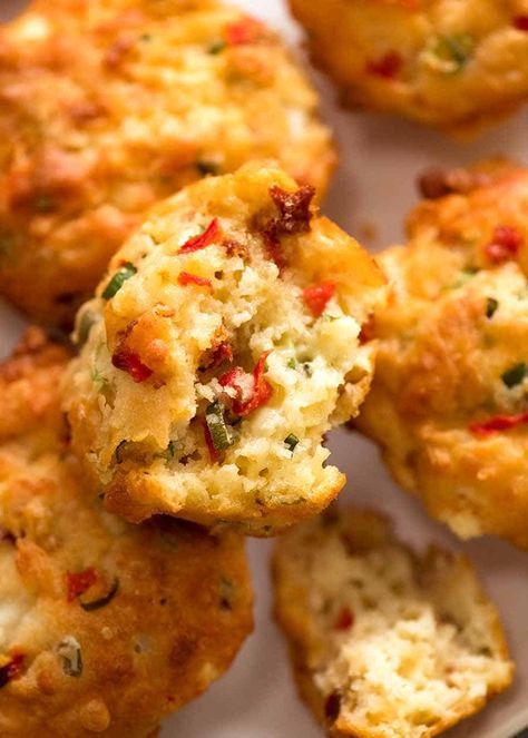 Mediterranean Savoury Muffins | RecipeTin Eats Salty Muffins Healthy, Eggless Savoury Muffins, Afternoon Tea Savoury Ideas, Savory Cottage Cheese Muffins, Savoury Mug Recipes, Savoury Party Snacks, Savory Cupcake Recipes, Savory Cake Recipes, Savoury Muffins Recipes