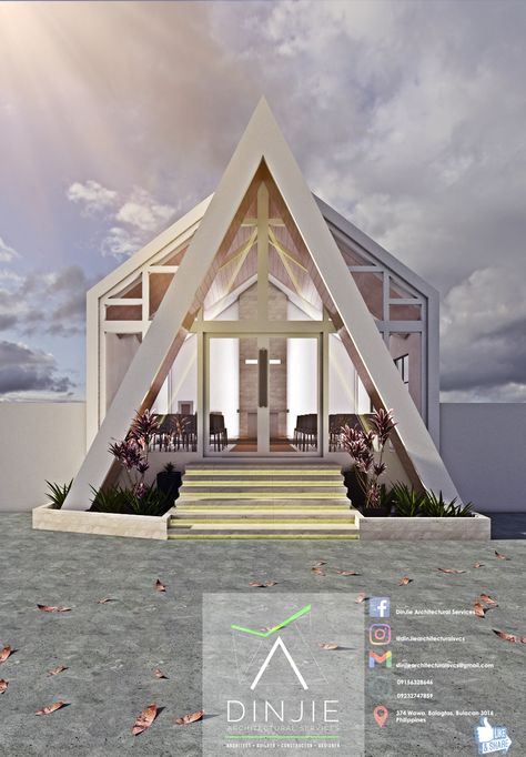 Mini Chapel Design, Modern Chapel Design, Chapel Floorplan, Ecumenical Chapel, Chapel Exterior, Chapel Architecture, Modern Chapel, Chapel Design, Condominium Architecture