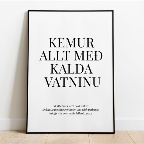 Icelandic Phrases, Iceland Poster, Iceland, Printed Items, Digital Prints, United States, Ships, Italy, Quotes