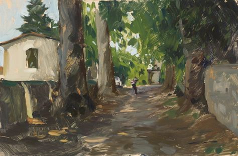 Marc Dalessio, Air Painting, Urban Landscapes, Flickr Photos, Landscape Illustration, Plein Air Paintings, Urban Landscape, Tree Painting, Driveway