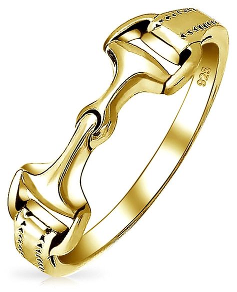 Amazon.com: Bling Jewelry Gold Plated 925 Silver Band Double Horsebit Equestrian Ring with Engraving: Clothing Equestrian Ring, Horse Ring, Yellow Ring, Equestrian Jewelry, Gold Plated Jewellery, Equestrian Gifts, Yellow Jewelry, Horse Jewelry, Drop Pendant Necklace