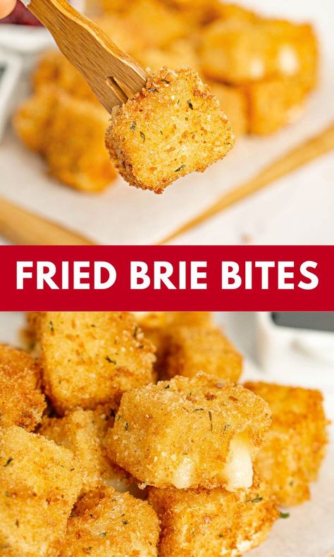 Crispy Brie Bites, Fried Brie Recipes, Deep Fried Brie Cheese, Pan Fried Brie, Recipes That Use Brie Cheese, Air Fried Brie, Brie Wedge Recipes, Triple Cream Brie Recipes, Deep Fried Brie