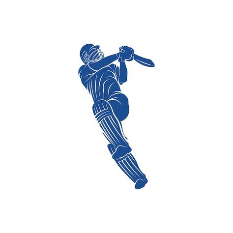 Vector cricket player logo design vector... | Premium Vector #Freepik #vector #cricket-silhouette #cricket-player #batsman #cricket-batsman Cricket Thumbnail, Cricket Png, Cricket Tattoo, Cricket Party, Cricket Logos, Cricket Batsman, Cricket Logo Design, About Cricket, Cricket Logo