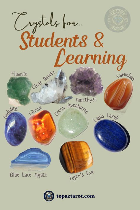 Crystals for Students & Learning 💎 

Crystals boost focus, concentration, and memory. Amethyst aids the mind, clear quartz enhances thoughts. Use crystals in study areas or carry for exam support. Embrace their positive energy for academic success. 

#thetopaztarot #topaztarot #crystals #CrystalsForStudents #LearningWithCrystals #AcademicSuccess #CrystalHealing 💎📚🔮 #FocusAndConcentration #AmplifyIntentions #StudyAid Crystals For Students, Crystals For Concentration, Crystals For School, Learning Crystals, Page Of Wands, Focus Concentration, All Tarot Cards, Arcana Tarot, Energy Healing Spirituality