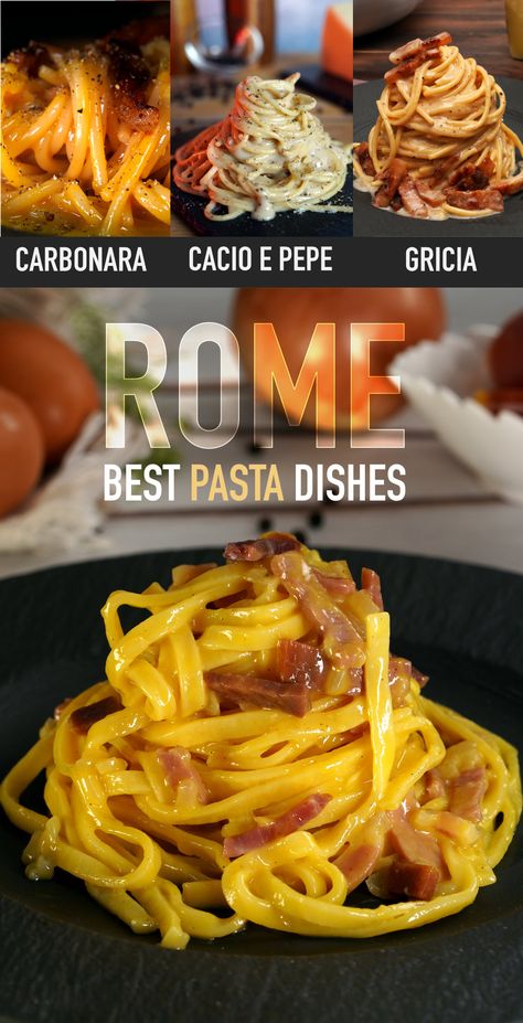 Four Pastas Of Rome, Roman Pasta Dishes, Authentic Pasta Dishes, American Pasta Recipes, International Pasta Recipes, Roman Pasta Recipes, Italy Recipes Authentic, Zitoni Pasta Recipes, Authentic Italian Pasta Sauce Recipes