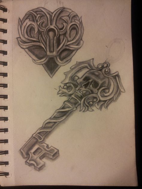 Locked Heart And Skeleton Key by organicmoon.deviantart.com on @deviantART Lock Key Tattoos, Skeleton Key Tattoo, Key Tattoo Designs, Lock Tattoo, Locket Tattoos, Key Drawings, Chris Garver, Key Tattoos, Key Tattoo