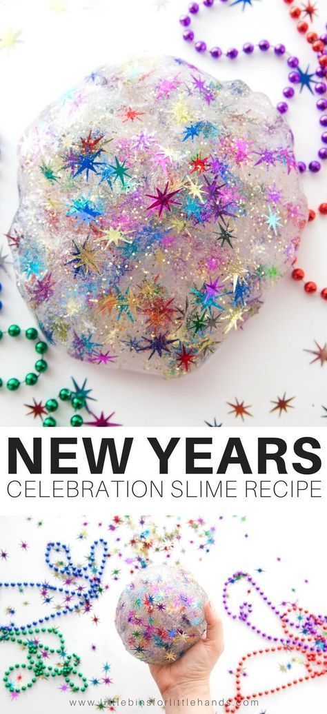 Kids New Years Eve Party, Slime Projects, New Years Crafts, Koala Room, Slime Recipe Kids, Mistle Toe, News Years Crafts For Kids, New Year's Eve Crafts, New Years Celebration