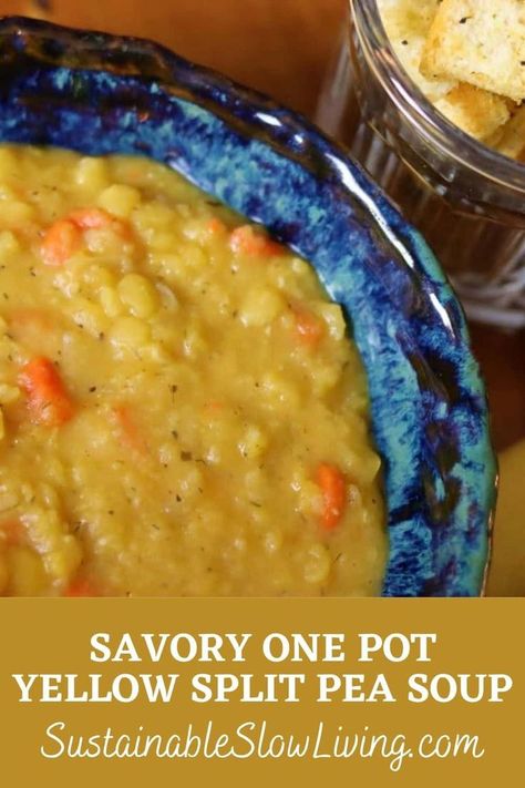 Vegan Yellow Split Pea Soup, Dried Yellow Split Peas Recipes, Yellow Split Pea Recipes Vegan, Split Yellow Pea Soup, Yellow Split Pea Soup Crockpot, Yellow Split Pea Soup Recipes, Yellow Split Pea Soup With Ham, Yellow Split Peas Recipes, Split Yellow Pea Recipes