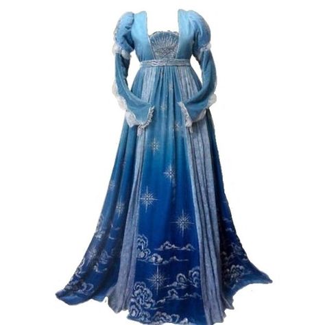 Tumblr ❤ liked on Polyvore featuring dresses, medieval, costume, gowns and historical Blue Medieval Gown, Gowns Medieval, Water Witchcraft, Dresses Medieval, Gaun Abad Pertengahan, Medieval Gown, Fairytale Fashion, Fantasy Dresses, Royal Dresses