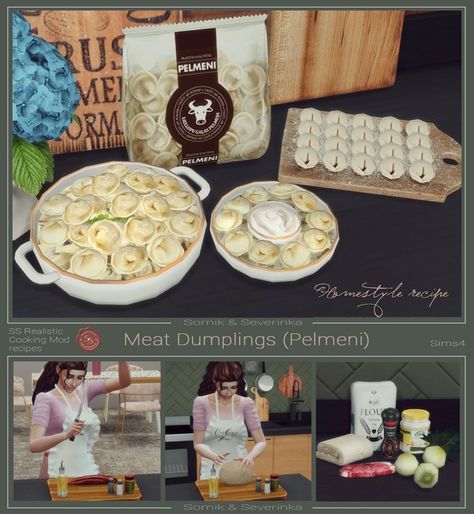 Meat Dumplings💖and a Product | Somik and Severinka Sims 4 Severinka Cc, Meat Dumplings, Cooking For A Group, Frozen Meat, Culinary Skills, Food Categories, Cooking Meat, Quick Recipes, Dumplings