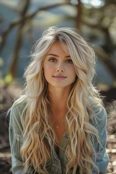 Long Hair And Long Bangs, Layered Ponytail Long, Women Long Hairstyles, Bold Hairstyles, Wavy Long Blonde Hair, Funky Haircuts For Women, Long Womens Haircuts, Sleeping With Long Hair, Extravagant Hairstyles