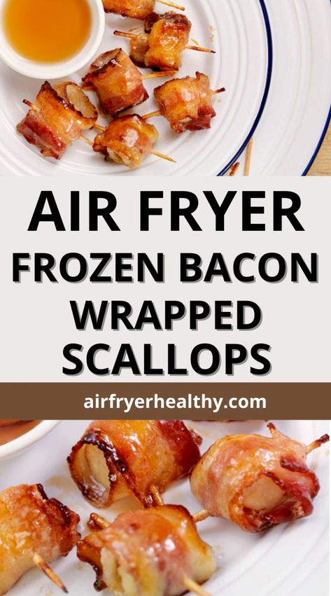 Indulge in a luxurious appetizer or light meal with these Air Fryer Frozen Bacon Wrapped Scallops. Tender, succulent scallops are enveloped in crispy bacon, creating a delightful contrast in textures and flavors.

This quick and convenient recipe utilizes the power of your air fryer for a healthier, less greasy alternative to traditional deep-frying. Perfect for entertaining or a satisfying weeknight treat, these air-fried bacon-wrapped scallops are sure to impress. Airfryer Scallops, Bacon Wrapped Scallops Air Fryer, Scallops Wrapped In Bacon, Bacon Wrapped Scallops Recipe, Bacon Scallops, Frozen Scallops, Fried Bacon, Bacon Wrapped Scallops, Bacon Wrapped Shrimp