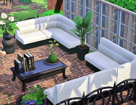 Animal Crossing Designs on Instagram: “This outside lounge uses the box furniture so well! Green and white go beautifully together ✨ What do y’all think? - 🏝#crossingcreations…” Animal Crossing Memes, Animal Crossing Guide, Animal Crossing Wild World, Fake Animals, Animals Crossing, Animal Crossing Inspiration, New Animal Crossing, Animal Crossing New Horizon, Animal Crossing Inspo