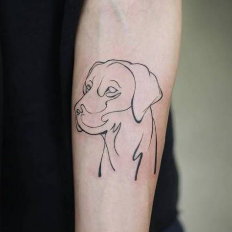 Labrador Tattoo, Lab Tattoo, Think Tattoo, Inner Forearm Tattoo, Small Tats, Outline Tattoo, Band Tattoo Designs, Explore Tattoo, Tasteful Tattoos