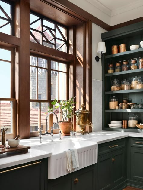 butler's pantry Green Butlers Pantry, Gaines Kitchen, Renovation Plan, Butler’s Pantry, Victorian Kitchen, Chip And Joanna Gaines, Butlers Pantry, Green Cabinets, Butler Pantry