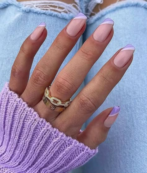 Unghie Sfumate, Lilac Nails, Subtle Nails, Simple Acrylic Nails, Short Acrylic Nails Designs, Pedicures, Fire Nails, Pretty Acrylic Nails, Short Acrylic Nails