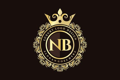 NB Initial Letter Gold calligraphic feminine floral hand drawn heraldic monogram antique vintage style luxury logo design Premium Vector Love Quotes For Crush, Cover Pics For Facebook, Certificate Design Template, Luxury Logo Design, Certificate Design, Letter Logo Design, Luxury Logo, Romantic Art, Cover Pics