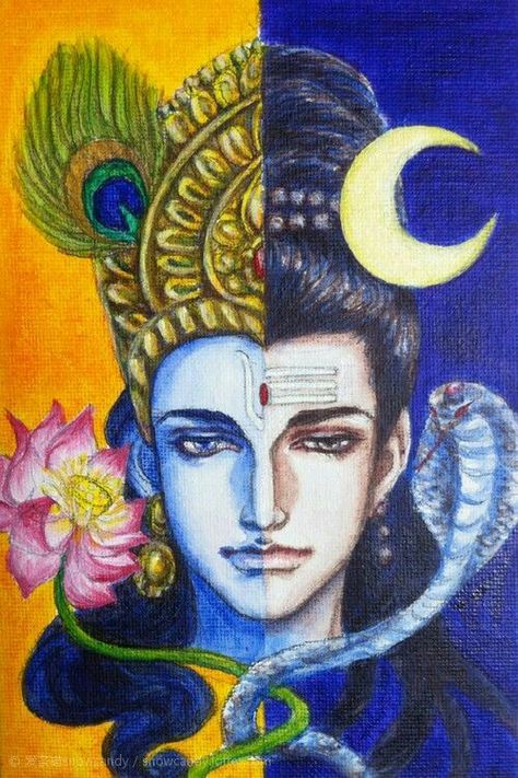 Matsya💕 Vishnu And Shiva, Arte Do Kawaii, Lord Ganesha Paintings, Beautiful Art Paintings, Hinduism Art, Vedic Art, Shiva Art, Krishna Radha Painting, Radha Krishna Art