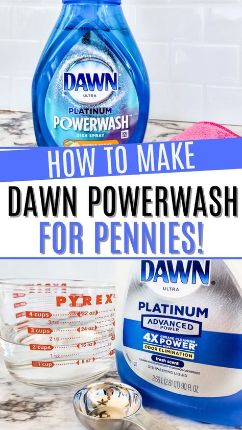 Curious about creating your own Dawn Powerwash? Discover this straightforward method for making Dawn Powerwash in the comfort of your home. This simple homemade refill formula is highly effective! Homemade Dawn Power Wash, Diy Power Wash, Dawn Power Wash Uses, Dawn Power Wash Recipe, Diy Downy Rinse And Refresh, How To Make Dawn Power Wash Spray, How To Make Dawn Powerwash Refill, Diy Dawn Power Wash Spray Refill, Make Your Own Dawn Powerwash