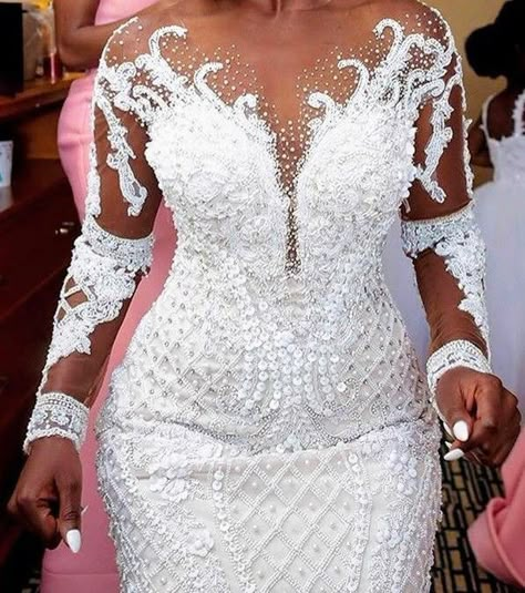 Wedding Changing Dresses, Wedding Long Sleeve Dress, Changing Dresses, African Wedding Attire, Long Sleeve Wedding Gowns, African Wedding Dress, Fancy Wedding Dresses, African Lace Dresses, Stunning Wedding Dresses