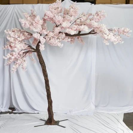 Bala 67'' Artificial Palm Tree | Wayfair Artificial Cherry Blossom Tree Decor, Bridal Shower Cherry Blossom Theme, Vintage Wedding Invitation Cards, Palm Tree Flowers, Cherry Blossom Party, Cherry Blossom Decor, Artificial Cherry Blossom Tree, Dinner Party Decorations, Flower Colour