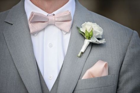 White Jeans For Men, White Tuxedo Wedding, Light Gray Suit, Small Private Wedding, Willowdale Estate, Groomsmen Grey, Grey Suit Wedding, White Tux, Flower Boutonniere