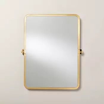 Hearth & Hand™ with Magnolia Home Renovation : Page 2 : Target Brass Bathroom Mirror, Pivot Mirror, Magnolia Home Decor, Large Bathroom Mirrors, Rectangular Bathroom, Hearth & Hand With Magnolia, Arched Mirror, Gold Bathroom, Hearth And Hand