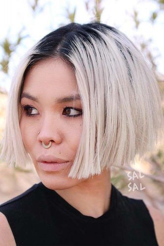 Chic Blunt Bob Hairstyles ★ See more: http://lovehairstyles.com/chic-blunt-bob-hairstyles/ Latest Bob Hairstyles, Chin Length Haircuts, Shaggy Bob, Short Straight Hair, Cute Hairstyles For Short Hair, Short Blonde, Bleached Hair, Short Blonde Hair, Short Bob Hairstyles