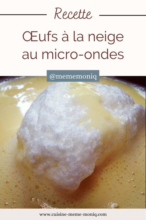 Œufs à la neige au micro-ondes Page Facebook, Flan, Micro Onde, Dessert