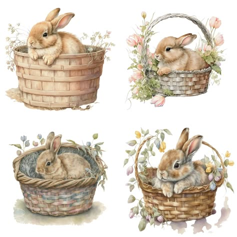 Excited to share the latest addition to my #etsy shop: Easter Bunny in Basket Clipart, Watercolor Bunny in Basket, Digital Planner, Journaling, Watercolor, Wall Art,Digital Download, https://etsy.me/3m6YsrU #digitalcrafting #clipartimage #clipartpack #watercolor Bunny In Basket, Bunny In A Basket, Basket Clipart, Easter Decals, Diy – Velikonoce, Easter Animals, Planner Journaling, Easter Illustration, Easter Bunny Basket