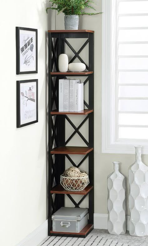 Corner Shelf Design, Metal Wall Shelves, Corner Decor, Living Room Shelves, Decorating Shelves, Furniture Trends, Iron Furniture, Shelf Design, Book Shelf