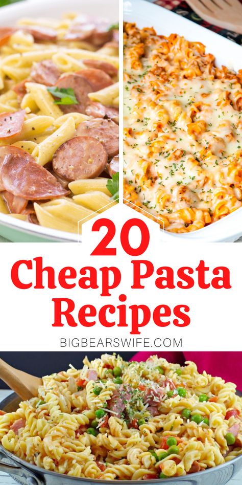 Large Pasta Dishes, Pasta Recipes For Large Groups, Recipes For 8 People Dinner, Big Batch Dinner Recipes, Cheap Pork Recipes, Cheap Dinners For Big Families, Cheap Dinner Ideas For Family Of 6, Bulk Pasta Recipes, Poor Pasta Recipes