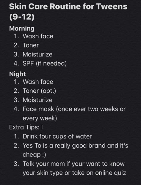 Skin Care Routine Steps Teenage, Skin Care Routine For Begginers, Simple Night Skin Care Routine, Skin Care For Middle Schoolers, Skin Care Products For 12 Yrs Old, Skin Care Routine For Age 13, Simple Cheap Skin Care Routine, Middle School Skin Care Routine, Skincare For Middle Schoolers