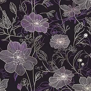 Laatse Purple Floral Wallpaper Peel and Stick Boho Wallpaper Dark Floral Contact Paper Waterproof Self Adhesive Vintage Botanical Wall Paper for Bedroom Walls Cabinet Decor 17.5“x118” Purple Farmhouse Bedroom, Bedroom Wall Cabinets, Purple Floral Wallpaper, Double Wide Remodel, Sisters Room, Sister Room, Teardrop Camper Trailer, Dark Purple Wallpaper, Boho Wallpaper