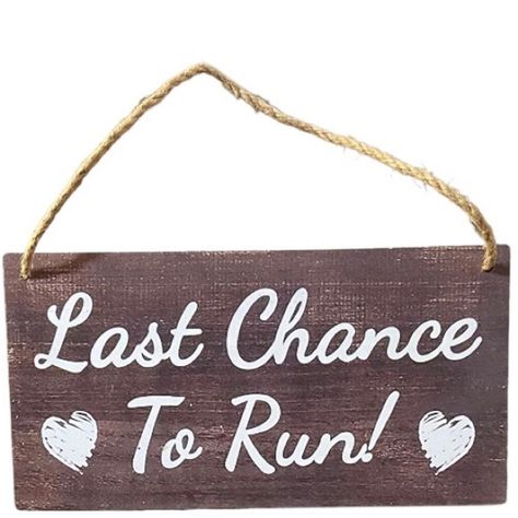 “Last Chance To Run!” Ring Bearer Wedding Party Sign Measurements Are 10 Inches Wide X 5 Incheshigh This Wood Sign Comes Included With A Jute String Wedding Decor Funny Wedding Sign New In Package Smoke Free And Pet Free Home Wedding Party Sign, Ring Bearer Sign, Burlap Baby Showers, Funny Wedding Signs, Upcycled Wedding, Ring Bearer Signs, Farm Baby Shower, Wooden Wedding Ring, Burlap Decor