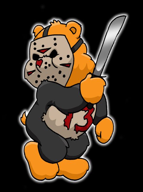 jason care bear by yayzus on deviantART Care Bear Tattoos, Care Bear Party, Care Bears Cousins, Muster Tattoos, Bear Tattoo, Graffiti Characters, Horror Movie Art, Care Bear, Care Bears