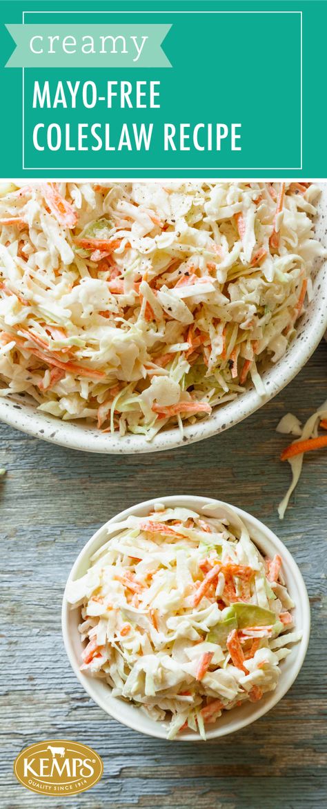 Mayo Free Coleslaw Recipe, Cole Slaw No Mayonnaise, Coleslaw Dressing Without Mayo, Coleslaw Dressing Recipe No Mayo, No Mayo Cole Slaw, No Mayo Coleslaw Dressing, Non Creamy Coleslaw, Slaw Recipes No Mayo, Coleslaw Dressing With Sour Cream