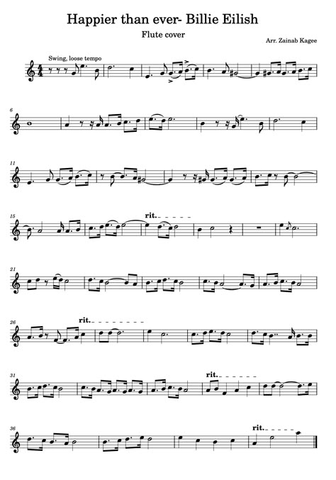 flute music, violin music, Happier than Ever by Billie Eilish sheet music and music notes for c instrument, flute, flute player, sheet music, music notes, violin, woodwind instrument, musical instrument Fallen Down Flute Sheet Music, Careless Whisper Violin Sheet Music, This Is Halloween Flute Sheet Music, Billie Eilish Flute Sheet Music, Careless Whisper Flute Sheet Music, Violin Sheet Music For Beginners With Letters, Pretty Flute Sheet Music, Taylor Swift Flute Notes, Flute Sheet Music Beginner