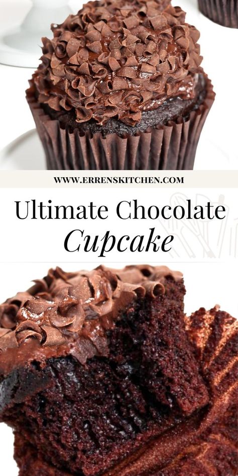 Double Chocolate Cupcake Recipe, Cupcake With Chocolate Topper, Rich Chocolate Cupcakes, Gigis Cupcakes Recipe Copycat, Decadent Chocolate Cupcakes, Cupcake Journal, The Best Cupcakes Ever, Super Moist Chocolate Cupcakes, Chocolate Cupcakes From Scratch