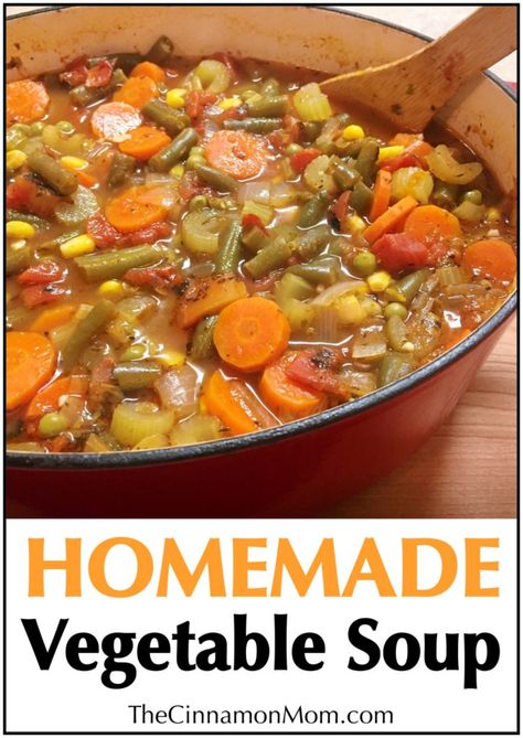 Simple Vegetable Soup, Homemade Vegetable Soup, Soup Recipe Easy, Easy Family Dinner, Vegetable Soup Recipe, Crock Pot Recipes, Diner Recept, Vegetable Soup Recipes, Veggie Soup