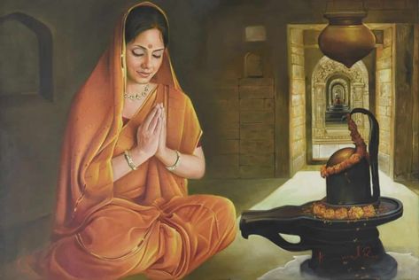 Pradosh Vrat is a Hindu fast that is observed on the Trayodashi tithi (13th day) of each lunar fortnight, which occurs twice a month, once during the waxing Shiva Linga, Beautiful Brown Eyes, Indian Artist, Ancient India, Goddess Lakshmi, Newly Married, Bollywood Movie, Hindu Deities, Online Painting