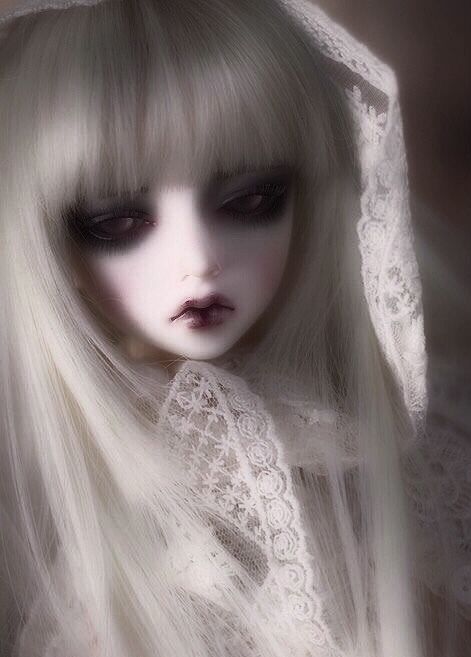 Gothic Lolita, Art Dolls, Dolls, Lace, Hair, White, Black, Art