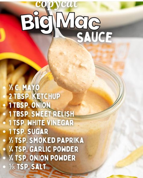 Big Mac Copycat, Big Mac Bowl, Big Mac Sauce Recipe Copycat, Copycat Big Mac Sauce, Copycat Big Mac, Homemade Big Mac Sauce, Big Mac Sauce Recipe, Mac Sauce Recipe, Mcdonalds Recipes