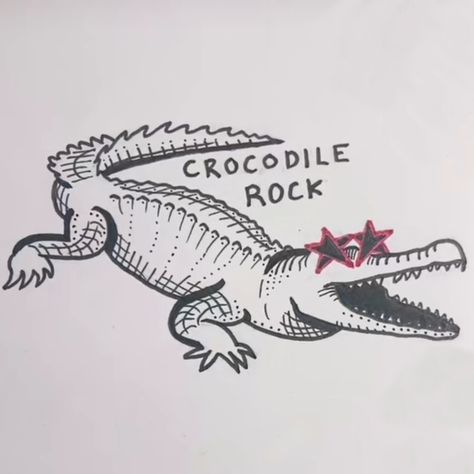 Dancer Tattoo, Song Tattoos, Crocodile Rock, Rock Tattoo, Planet Tattoos, Stick N Poke Tattoo, Poke Tattoo, Band Tattoo, Dope Tattoos