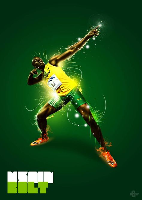 Usain Bolt by B8SY Usain Bolt Running, Shred Workout, Sport Videos, Background Search, World Athletics, Sports Design Inspiration, Basketball Wallpaper, Usain Bolt, Fastest Man