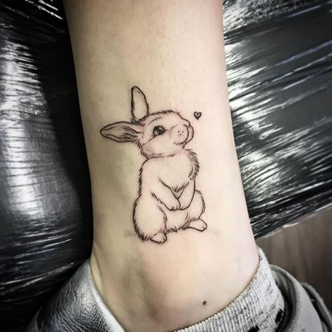 Small Rabbit Tattoo, White Rabbit Tattoo, Bunny Tattoo, Rabbit Tattoo, Free Hand Tattoo, Bunny Tattoos, Small Rabbit, Rabbit Tattoos, Tattoo Designs For Girls